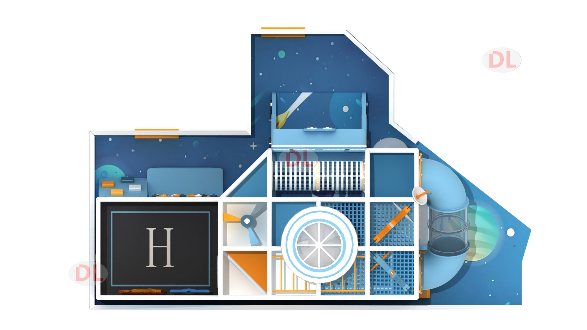 Custom family kids indoor play castle 